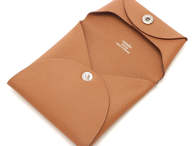 HERMES エルメス バスティア ゴールド/シルバー金具 ヴォーエプソン C刻印(2018年頃) コインケース 2143100516724【207】