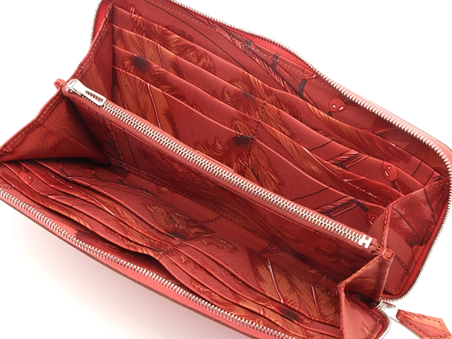 HERMES エルメス アザップシルクイン ロング ローズジャイプール/シルバー金具 ヴォーエプソン/シルク T刻印(2015年頃製造) 2143100517028 【432】