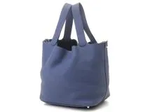 HERMES　エルメス　ハンドバッグ　ピコタンロックGM　ブルーブライトン　トリヨンクレマンス　シルバー金具　C刻印　2143100517141【432】