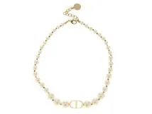 美品 Dior 30 Montaigne ショートネックレス ゴールド CD 30 Montaigne Short Necklace Gold-Finish Metal and White