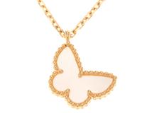 Van Cleef & Arpels ヴァン クリーフ&アーペル スウィートアルハンブラパピヨン ネックレス VCARF69300 YG イエローゴールド 白蝶貝 【460】2143100518513