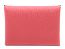 HERMES　エルメス　カードケース　カルヴィデュオ　ローズアザレ　ヴォーエプソン　B刻印（2023年頃）【433】2143100518629
