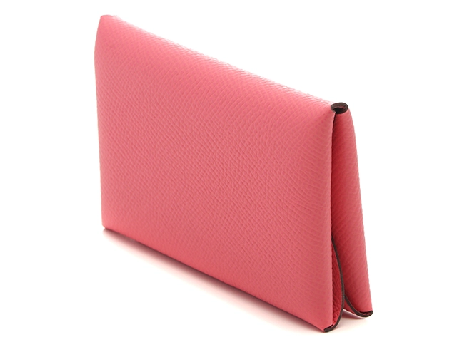 HERMES　エルメス　カードケース　カルヴィデュオ　ローズアザレ　ヴォーエプソン　B刻印（2023年頃）【433】2143100518629