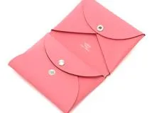 HERMES　エルメス　カードケース　カルヴィデュオ　ローズアザレ　ヴォーエプソン　B刻印（2023年頃）【433】2143100518629