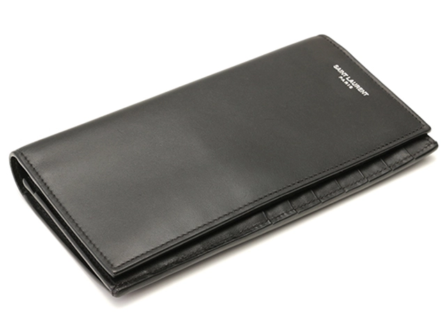 SAINT LAURENT　サンローラン　財布　クラシック･コンチネンタルウォレット　ブラック　カーフ　2143100518803　【437】