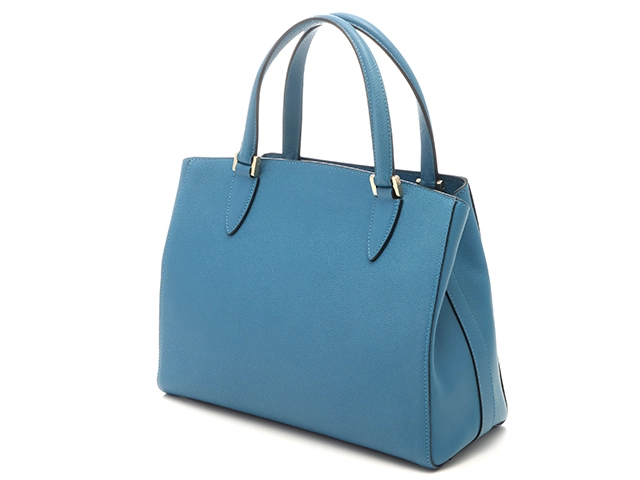 Valextra　ヴァレクストラ　ハンドバッグ　スモール　トリエンナーレ　ブルー　レザー　2143100518896　【中古】【大黒屋】【200】