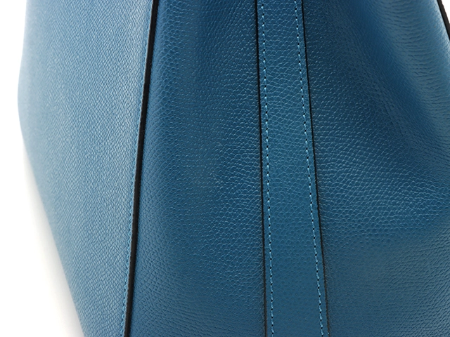 Valextra　ヴァレクストラ　ハンドバッグ　スモール　トリエンナーレ　ブルー　レザー　2143100518896　【中古】【大黒屋】【200】