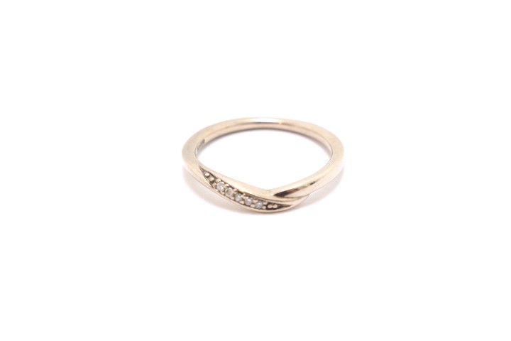 ヨンドシー　4℃　指輪　リング　SV　ダイヤモンド　ゴールド　10号　極美品 4c-ring001_1.jpg