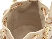 J&M DAVIDSON　ジェイ＆エム デイヴィッドソン　フリンジ　カーニバル　ミニ　ショルダーバッグ　ベージュ　カーフ　433