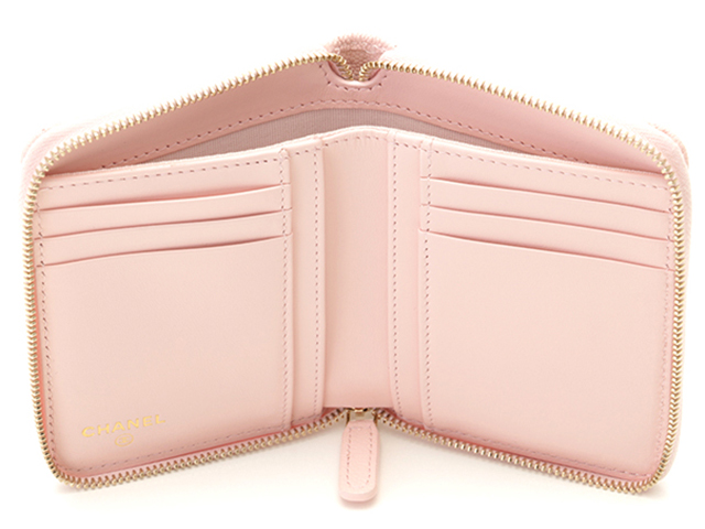 CHANEL シャネル マトラッセ スモールジップウォレット ピンク  