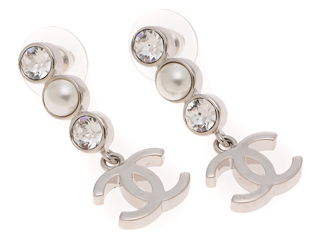 CHANEL シャネル ココマークピアス メタル(ステンレス) クリスタル