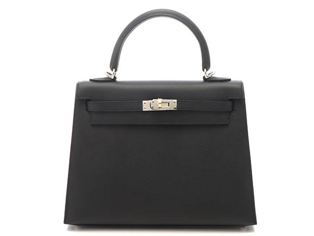 HERMES エルメス ケリー25 ヴォーエプソン ブラック 外縫い