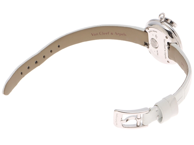 Van cleef&Arplels ヴァンクリーフ&アーペル チャーム クローバー ウォッチ ダイヤベゼル VCARO8ZS00 ホワイトゴールド クォーツ レディース 腕時計 C