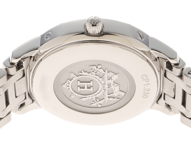 HERMÈS クォーツ腕時計 シルバー クリッパー　ダイヤベゼル　CP1.230 楽天市場】エルメス HERMES 腕時計 クリッパー CP1.230 デイト