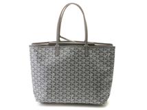 GOYARD　ゴヤール　ダブルサン・ルイＰＭ　グレー　ＰＶＣスラッシュカーフ　トートバッグ　【472】YN