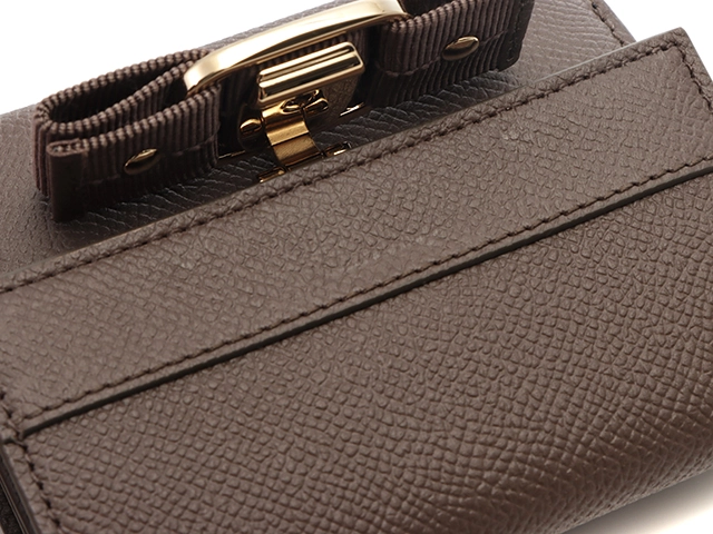 Salvatore Ferragamo サルヴァトーレ・フェラガモ ヴァラリボン 二つ折り財布 ココア カーフ【473】