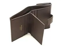 Salvatore Ferragamo サルヴァトーレ・フェラガモ ヴァラリボン 二つ折り財布 ココア カーフ【473】