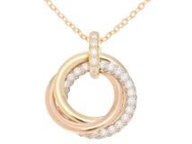 Cartier　カルティエ　トリニティ　ネックレス　K18 ゴールド　ダイヤモンド　4.7g　2143100529274　【471】L
