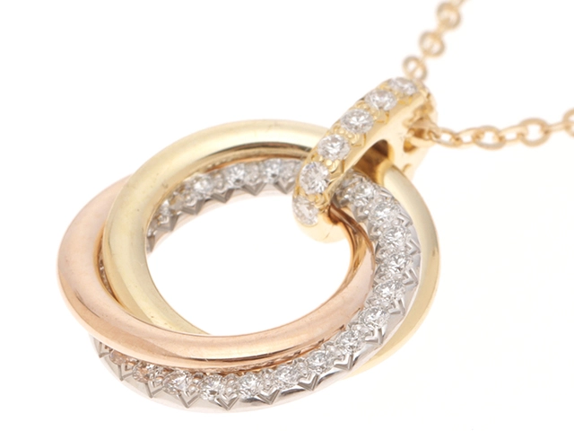 Cartier カルティエ トリニティ ネックレス K18 ゴールド ダイヤモンド 4.7g 2143100529274 【471】L