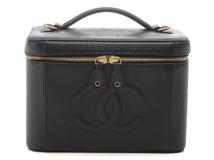 CHANEL シャネル ココマーク2wayバニティ ブラック/ゴールド金具 キャビア 【472】YY