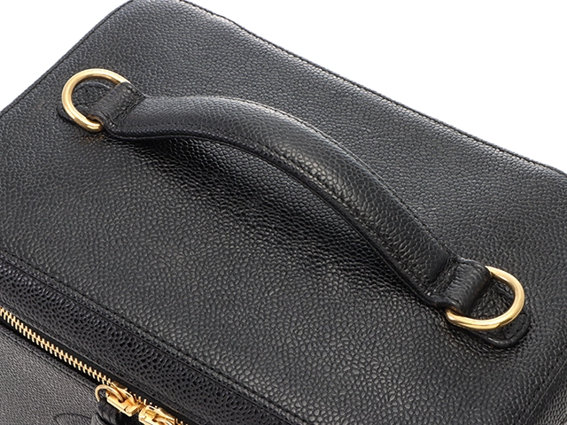 CHANEL シャネル ココマーク2wayバニティ ブラック/ゴールド金具 キャビア 【472】YY