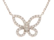 GRAFF　グラフ　ミニバタフライ　ネックレス　K18ホワイトゴールド　ダイヤモンド　約3.2g　2143100530263【432】