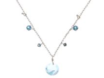 JEWELRY　ノンブランド　ジュエリー　ネックレス　K18WG　ホワイトゴールド　アクアマリン/ブルートパーズ【431】