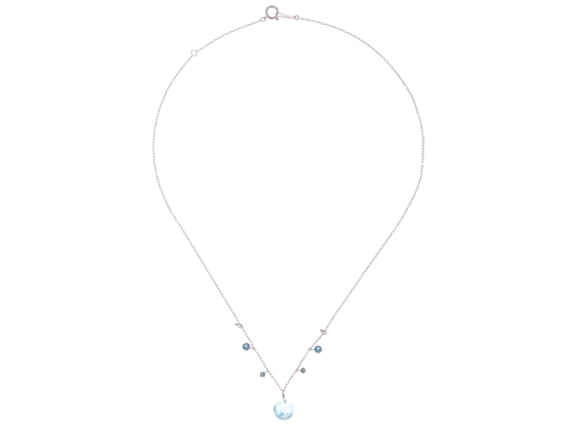 JEWELRY　ノンブランド　ジュエリー　ネックレス　K18WG　ホワイトゴールド　アクアマリン/ブルートパーズ【431】