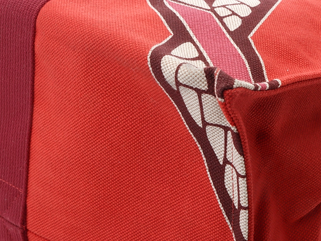 HERMES エルメス ハンドバッグ トートバッグ トレサージュ・マラン ビーチバッグ キャンバス レッド ポーチ付き 【472】HA