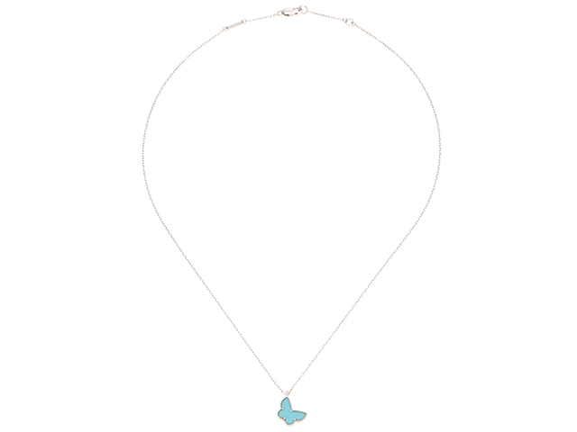 スウィートアルハンブラ　ネックレス　K18ホワイトゴールド　ターコイズ　3.0g　2143100532908　【471】