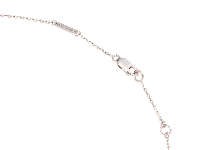 スウィートアルハンブラ　ネックレス　K18ホワイトゴールド　ターコイズ　3.0g　2143100532908　【471】