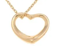 Tiffany & Co. ゴールドオープンハートネックレス エルサ・ペレッティ™ オープン ハート ペンダント イエローゴールド