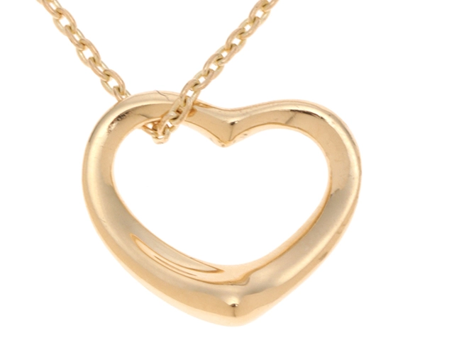 TIFFANY &Co. ティファニー　ネックレス　ハート　K18 約4g TIFFANY＆CO ティファニー オープンハート ネックレス K18 ゴールド 約