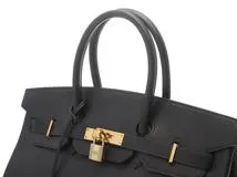 HERMES エルメス ハンドバッグ バーキン35 ブラック アルデンヌ ゴールド金具 □C刻印 2143100534407【430】