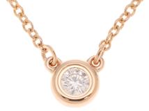 TIFFANY＆CO　ティファニー　バイザヤード　ネックレス　K18ピンクゴールド　ダイヤモンド　2.2g　2143100535220　【437】