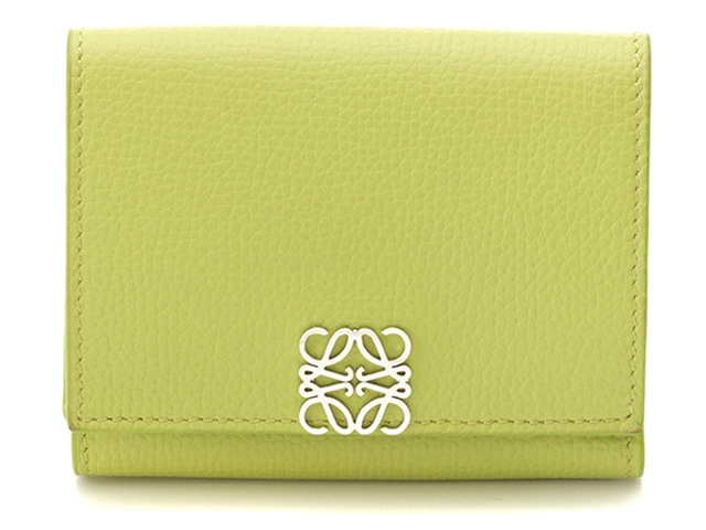 ★極美品★ロエベ　トライフォールド　ウォレット　アナグラム　ミントグリーン LOEWE ロエベ アナグラム トライフォールド ウォレット ミニ