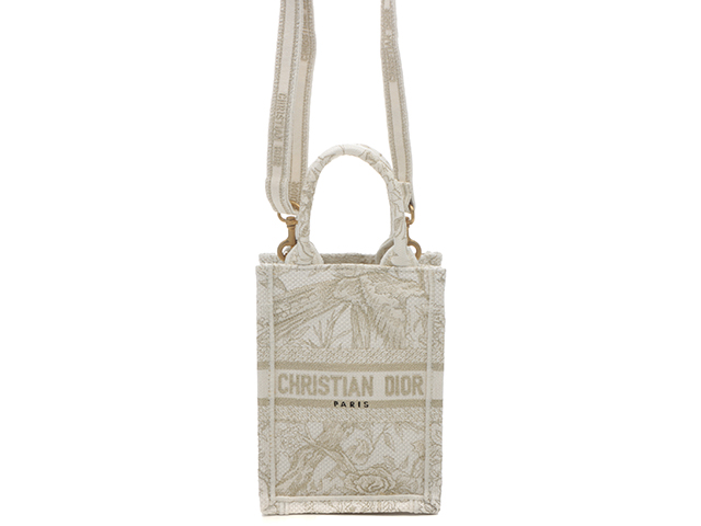 Dior ディオール ブックトート ミニ フォンバッグ ホワイト/ゴールド