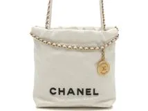 CHANEL シャネル CHANEL22 ミニハンドバッグ ホワイト/GP シャイニー