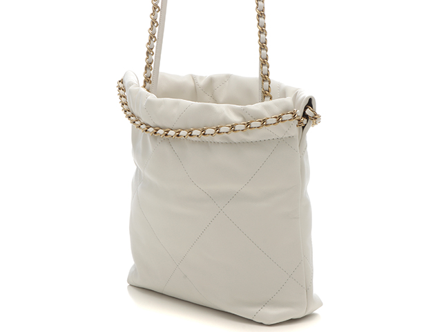 CHANEL シャネル CHANEL22 ミニハンドバッグ ホワイト/GP シャイニー