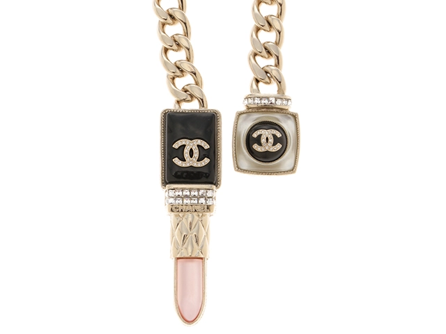 CHANEL シャネル ココマーク＆リップ＆ボトルネックレス メタル（GP