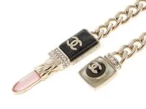 CHANEL　シャネル　ココマーク＆リップ＆ボトルネックレス メタル（GP）/クリスタル　【472】KS
