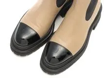 CHANEL　シャネル　サイドゴアブーツ　レディース37　ベージュ　レザー　G39208　2143100536616　【432】