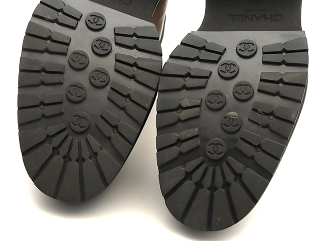 CHANEL　シャネル　サイドゴアブーツ　レディース37　ベージュ　レザー　G39208　2143100536616　【432】