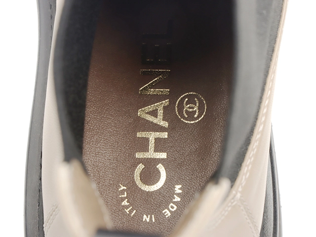 CHANEL　シャネル　サイドゴアブーツ　レディース37　ベージュ　レザー　G39208　2143100536616　【432】