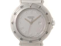 HERMES　エルメス　キャプテンニモ　10ATU　ステンレススチール　シルバー文字盤　クォーツ　男女兼用　腕時計　F