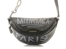 BALENCIAGA バレンシアガ グラフィティスーベニアベルトバッグXXS ブラック レザー 565510【472】YY