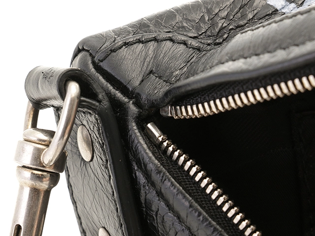 BALENCIAGA バレンシアガ グラフィティスーベニアベルトバッグXXS ブラック レザー 565510【472】YY