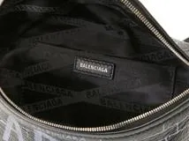 BALENCIAGA バレンシアガ グラフィティスーベニアベルトバッグXXS ブラック レザー 565510【472】YY