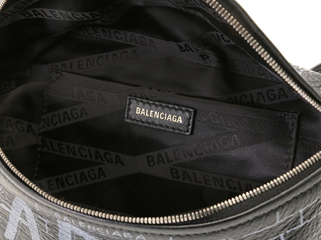 BALENCIAGA バレンシアガ グラフィティスーベニアベルトバッグXXS ブラック レザー 565510【472】YY