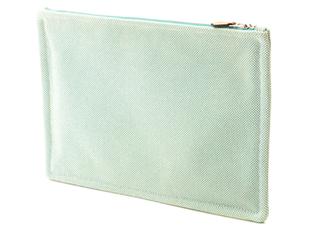 HERMES　エルメス　フラットポーチGM　Hティサージュ　ブルー　トワルアッシュ　デコラシオ【472】YI